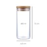 Kit 4 Potes Herméticos Vidro Tampa Bambu 15 X 6,5 Cm 400ml - 6
