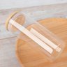 Kit 4 Potes Herméticos Vidro Tampa Bambu 15 X 6,5 Cm 400ml - 5