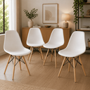 Ver imagem 3 de Kit 4 Cadeiras Eames Charles Eiffel para Sala de Jantar Moderna - Branca