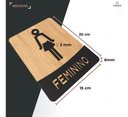 Ver imagem 2 de Placa de Banheiro Placas para Banheiro Feminino Masculino:preto - Feminino 15x20