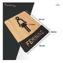 Ver imagem 2 de Placa de Banheiro Placas para Banheiro Feminino Masculino:preto - Feminino 15x20