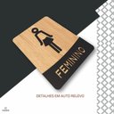 Ver imagem 7 de Placa de Banheiro Placas para Banheiro Feminino Masculino:preto - Feminino 15x20