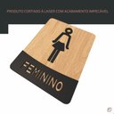 Ver imagem 5 de Placa de Banheiro Placas para Banheiro Feminino Masculino:preto - Feminino 15x20
