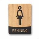 Ver imagem 1 de Placa de Banheiro Placas para Banheiro Feminino Masculino:preto - Feminino 15x20