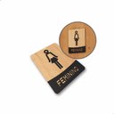 Ver imagem 6 de Placa de Banheiro Placas para Banheiro Feminino Masculino:preto - Feminino 15x20
