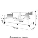 Ver imagem 4 de Sofá 2 Lugares 160cm Pés de Metal Vecchia S06 Linho Grigio - Mpozenato