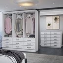 Ver imagem 2 de Guarda-roupa Casal Ruby 6 Portas 9 Gavetas com Cômoda 10 Gavetas Branco - Panorama Móveis