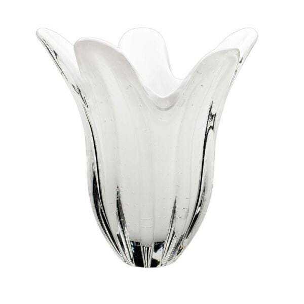 Vaso Em Cristal Murano Branco São Marcos 31x16x33cm - 1