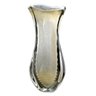 Vaso Em Cristal Murano Cinza Com Ouro São Marcos 42x17x15cm - 1