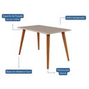Ver imagem 5 de Mesa para Sala de Jantar Adele 1,30 com 4 Cadeiras Fernanda Wood Madeira/off White/linho Grafite Cim