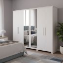 Ver imagem 3 de Guarda-roupa Bom Pastor Vellar 6 Portas Branco com Espelho