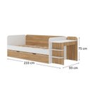 Ver imagem 3 de Cama de Solteiro Funcional Infantil com Escrivaninha e Cama Auxiliar 100% MDF Premium Helena Marrom/Branco/Louro Freijó Grann