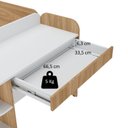 Ver imagem 6 de Cama de Solteiro Funcional Infantil com Escrivaninha e Cama Auxiliar 100% MDF Premium Helena Marrom/Branco/Louro Freijó Grann