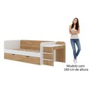Ver imagem 5 de Cama de Solteiro Funcional Infantil com Escrivaninha e Cama Auxiliar 100% MDF Premium Helena Marrom/Branco/Louro Freijó Grann