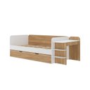 Ver imagem 2 de Cama de Solteiro Funcional Infantil com Escrivaninha e Cama Auxiliar 100% MDF Premium Helena Marrom/Branco/Louro Freijó Grann