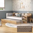 Ver imagem 7 de Cama de Solteiro Funcional Infantil com Escrivaninha e Cama Auxiliar 100% MDF Premium Helena Marrom/Branco/Louro Freijó Grann