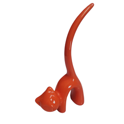 Gato Porta Anel Cerâmica:laranja - 1