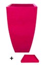 Ver mais imagens de Kit Vaso Planta + Prato 90x45 Moderno Trapézio Polietileno BGPLASTICOS ROSA 022