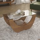 Ver imagem 2 de Mesa de Centro Curva Tampo em Vidro 36 Cm 4616 Cinamomo Arly