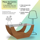 Ver imagem 5 de Mesa de Centro Curva Tampo em Vidro 36 Cm 4616 Cinamomo Arly