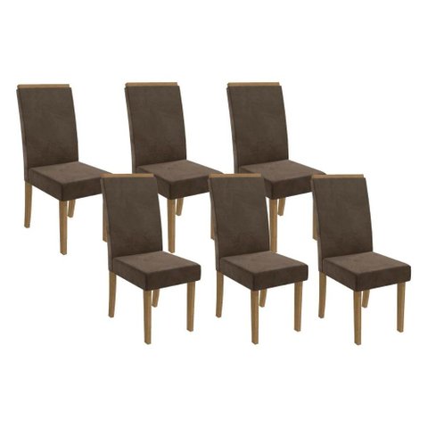 Cadeira Sala de Jantar 2cad142fr Kit 6 Un Marrom - Kappesberg