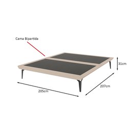 Base Box Cama Japonesa Toquio King Linho Bege - 2
