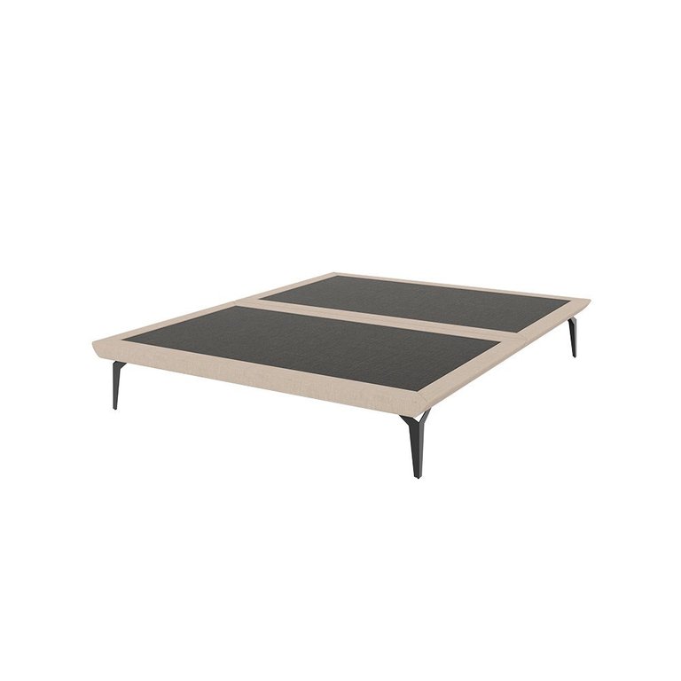 Base Box Cama Japonesa Toquio King Linho Bege
