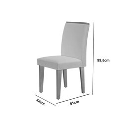 Mesa Lisboa 180 Mdf Vidro Canto Reto Com 6 Cadeiras - 4 Mesa Lisboa 180 Mdf Vidro Canto Reto Com 6 Cadeiras - 4