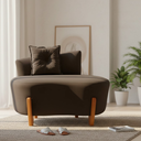 Ver imagem 1 de Namoradeira Sofá Feijão Luna 100cm Orgânica Suede Marrom