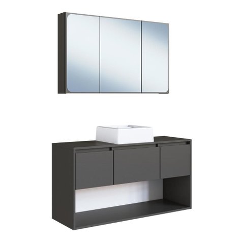 Gabinete de Banheiro Suspenso 110cm com Espelheira Lavinia C