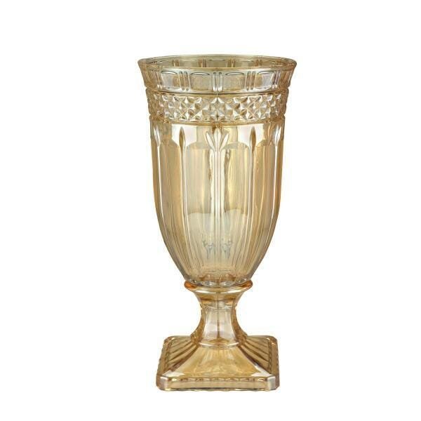 Vaso Com Pé De Cristal Brandon - Âmbar - 1