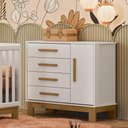 Ver mais imagens de 4315 - Berco Mini Cama Q Encanto Slim Branco Acetinado (4315.3) + 4355- Comoda Sap. 1pt/4gav Q