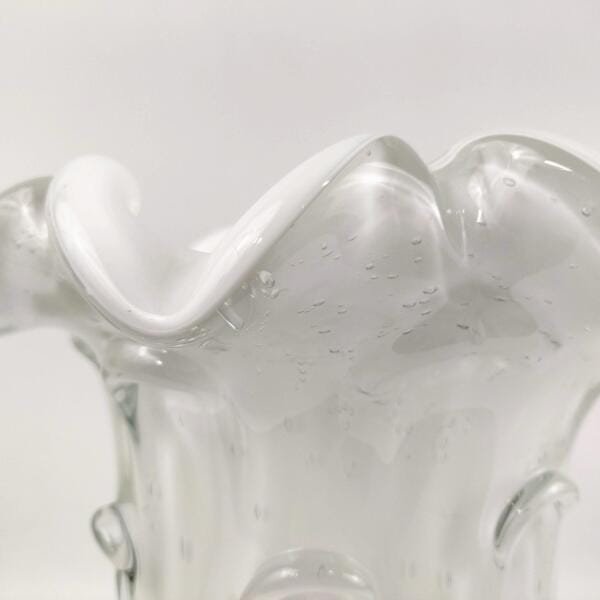 Vaso Decorativo Branco Tipo Murano 30x22cm Decoração Sofisticada - 3