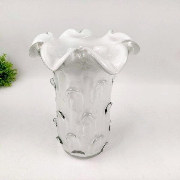 Vaso Decorativo Branco Tipo Murano 30x22cm Decoração Sofisticada - 2