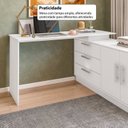 Ver imagem 4 de Mesa Escrivaninha com Cômoda com 3 Gavetas e 2 Portas American Branco