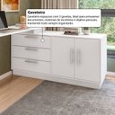 Ver imagem 7 de Mesa Escrivaninha com Cômoda com 3 Gavetas e 2 Portas American Branco