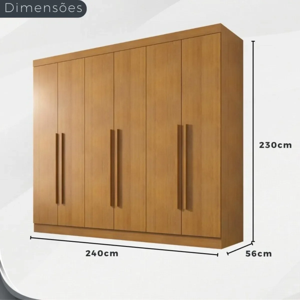 Ver imagem 3 de Guarda Roupa Casal Olímpia 6 Portas 6 Gavetas Divisao Ele e Ela:cinamomo