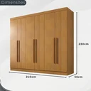 Ver imagem 3 de Guarda Roupa Casal Olímpia 6 Portas 6 Gavetas Divisao Ele e Ela:cinamomo