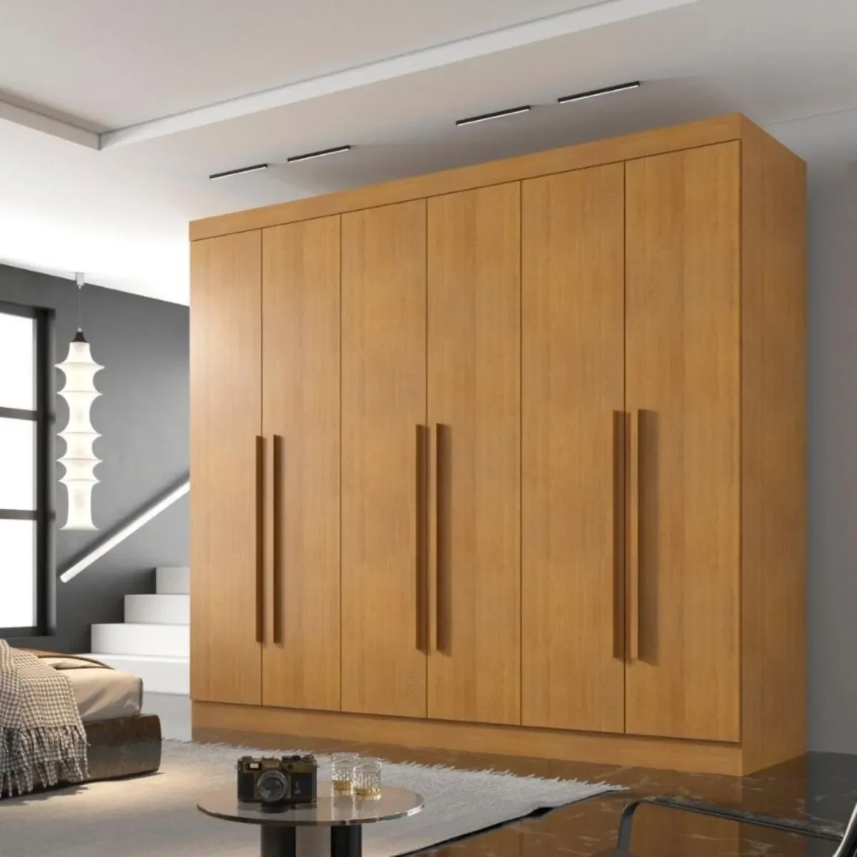 Ver imagem 2 de Guarda Roupa Casal Olímpia 6 Portas 6 Gavetas Divisao Ele e Ela:cinamomo