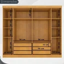 Ver imagem 4 de Guarda Roupa Casal Olímpia 6 Portas 6 Gavetas Divisao Ele e Ela:cinamomo