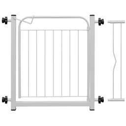 Portão Pet Cães Bebês Largo 69 a 84cm Extensor 10cm - Branco - 1