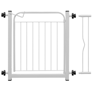 Portão Pet Cães Bebês Largo 69 a 84cm Extensor 10cm - Branco