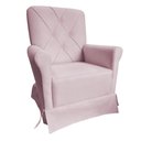 Ver imagem 2 de Poltrona Cadeira De Amamentação Com Balanço E Puff Ana Alice Suede Rosa Ms Decor