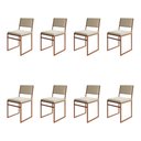 Ver imagem 1 de Kit 8 Cadeiras Industrial Isa Veludo Bege Base Cobre para Mesa Sala Cozinha - Cobre/bege