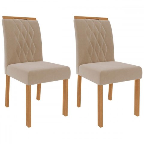 Mesa de Jantar 4 Lugares Adele Madeira/off White/nude 17425 - Cimol