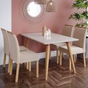 Ver imagem 2 de Mesa de Jantar 4 Lugares Adele Madeira/off White/nude 17425 - Cimol
