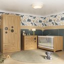 Ver imagem 1 de Quarto de Bebê Completo com Berço Americano 3 em 1 Pirulito Multimóveis Mp4621 Madeirado