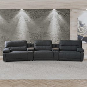 Sofá Decorativo Swift Curvo Elétrico C/porta Copos Baú Cooler Reclinável Retrátil Som Bluetooth e Ca