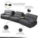 Ver imagem 3 de Sofá Decorativo Swift Curvo Elétrico C/porta Copos Baú Cooler Reclinável Retrátil Som Bluetooth e Ca