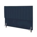 Ver imagem 3 de Cabeceira Estofada Cama Solteiro 90cm Luna Veludo e Frame Azul Marinho